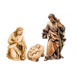 Holy Family wood carved - stained 3 col.