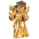 Angel with Plates in Baroque Dress - Wood golden with gold leaf