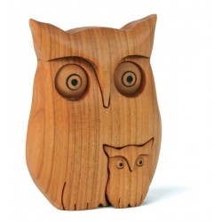 Owl with Little Owl in wood