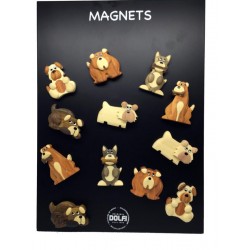 24 Holz-Magnete mit Hund