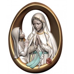 Adula mani con Madonna di Lourdes e Bernadette - colorato a olio