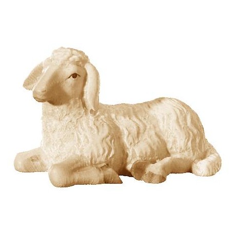 Lying Sheep carved in wood - stained 3 col.