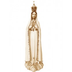 Madonna Fátima mit Krone aus Holz kaufen - mehrfach gebeizt