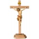 Barockes Standkreuz mit Christuskorpus aus Lindenholz - Vergoldetes Tuch