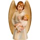 Wood guardian angel with child statue - Blue cloth