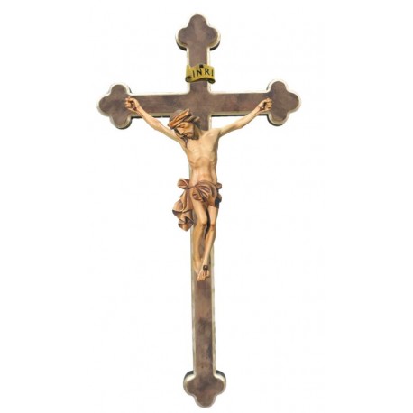 Corpo di Cristo in legno croce barocca - brunito 3 col.