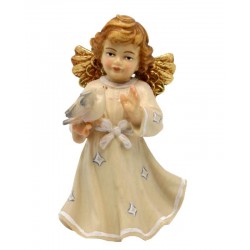 Angel with Dove carved wood in White Color