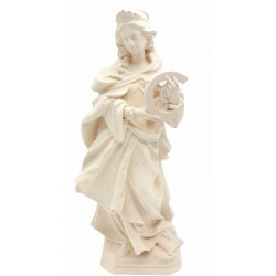 Saint Catherine of Alexandria with wheel wood Carving - natural