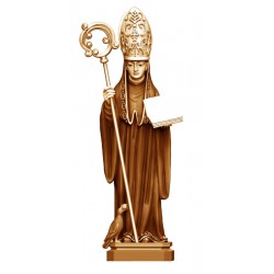Saint Benedict of Norcia wooden Statue - brown shades