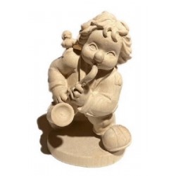Clown with Saxophone wood - natural