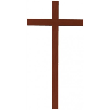 Kreuz mit geradem Balken aus Eschenholz - Dunkelbraun gebeizt