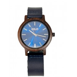Wood watch with leather strap Dino Model