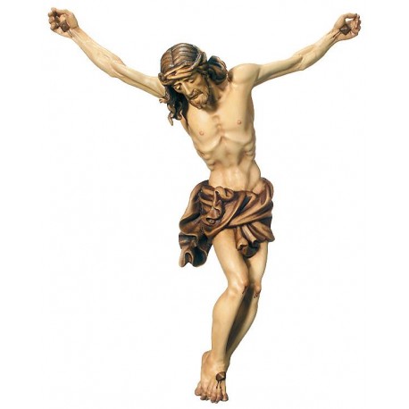 Jesus Christus Körper barock in Ahornholz - in Brauntönen lasiert