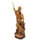 Saint George wood carved statue - brown shades