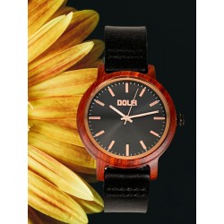 Wood watch with leather strap Model Sefora