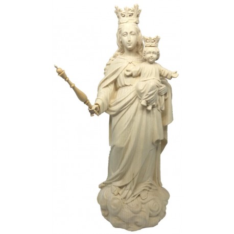 Mary Help of Christians carved in maple wood - natural