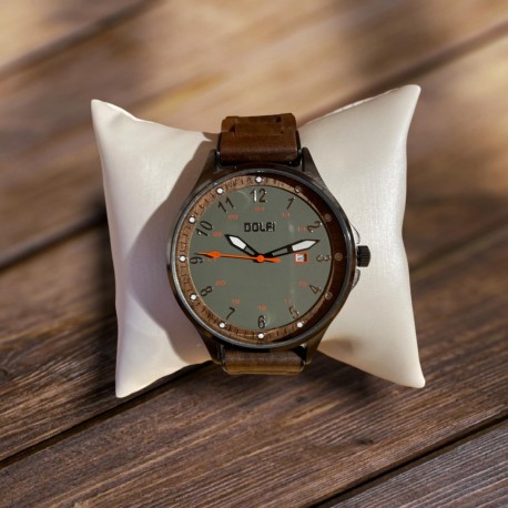 Horloge en bois avec cadran gris