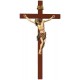 Corpo di Cristo su croce dritta di legno - brunito 3 col.