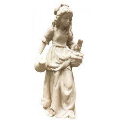 Shepherdess with Basket in wood - natural