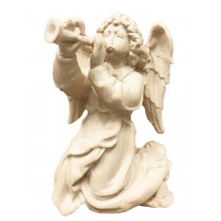 Angel with Trumpet in wood - natural