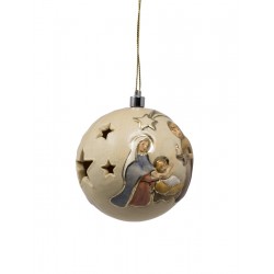 Wooden Christmas Ball with light - color