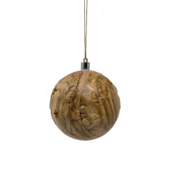 Wooden Christmas Ball with light - olive wood