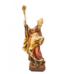 Saint Alphonsus with book carved in wood - color