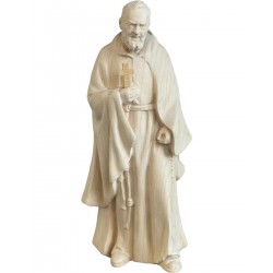 Maple Wood Sculpture of Padre Pio - natural