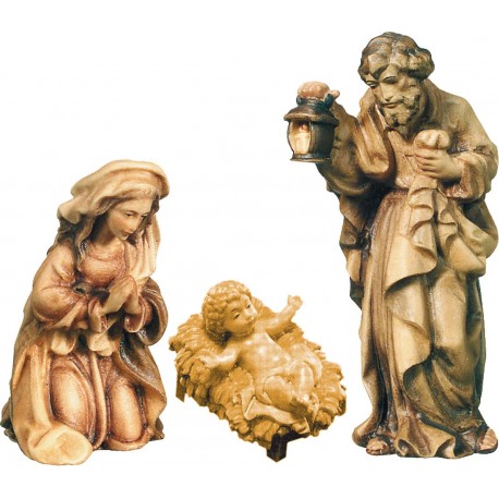 Holy Family 3 wooden pieces - brown shades