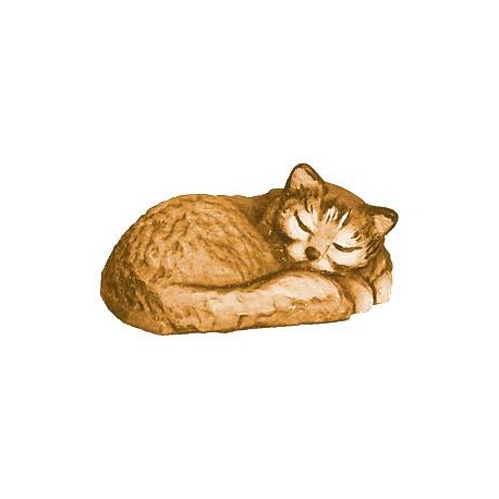 Gattino dormiente in legno - brunito 3 col.