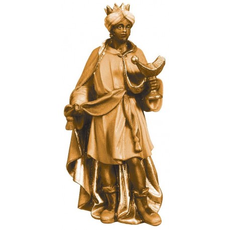 Balthasar, der König Mohr, mit Myrrhe - in Brauntönen lasiert