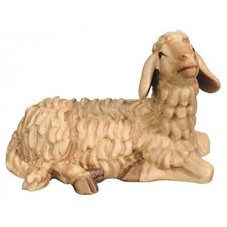 Pecorella sdraiata con testa girata verso destra - brunito 3 col.