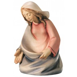 Maria statuina in legno del presepe - colorato a olio