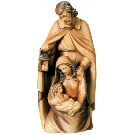 Holy Family in Baroque Style carved in wood - brown shades