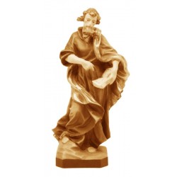 Saint Matthew with Book and Sword wood Sculpture - brown shades