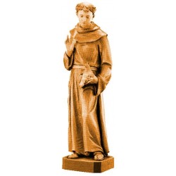 Saint Francis of Assisi Wooden Hand Sculpture - brown shades
