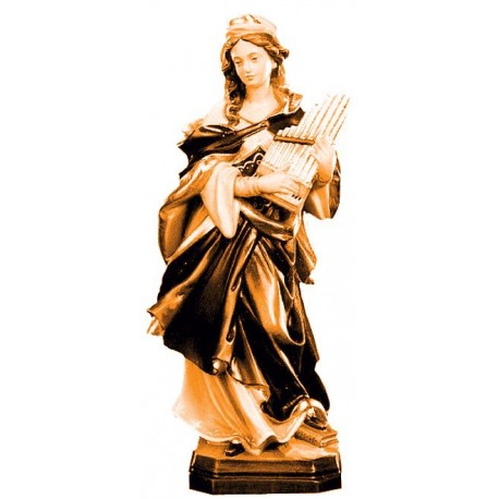 Saint Cecily Hand carved wood - stained 3 col.