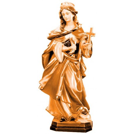 Saint Margaret of Antioch wood carved statue - stained 3 col.