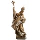 Saint Albert with Book and Pen wood carved statue - brown shades
