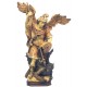 Statua San Michele Arcangelo con lancia elmo e diavolo - brunito 3 col.
