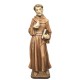 Heiliger Franziskus von Assisi mit Tauben aus Holz - in Brauntönen lasiert