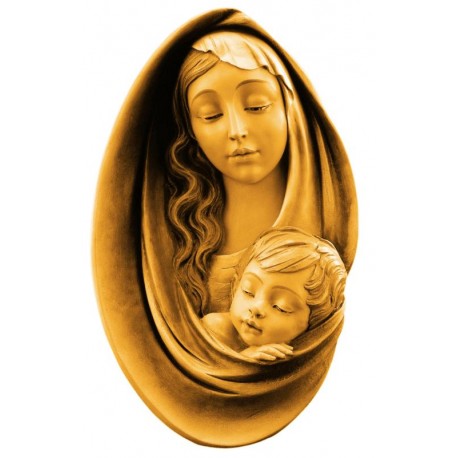 Ovale di legno raffigurante Madonna - brunito 3 col.