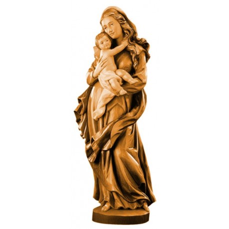 Madonna dell'incontro in legno - brunito 3 col.