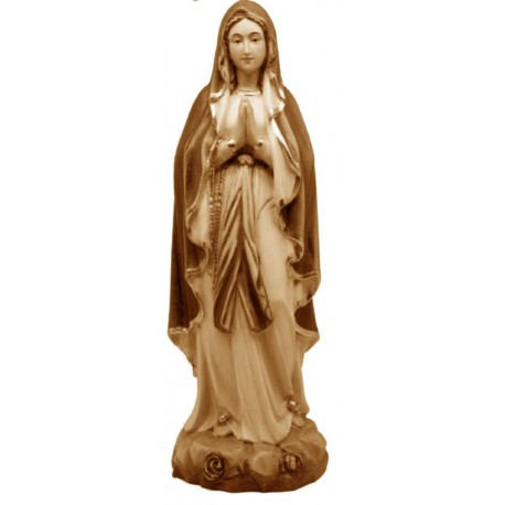 Madonnina di Lourdes in legno - brunito 3 col.