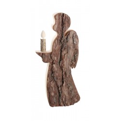 Angelo con candela in legno 25 cm