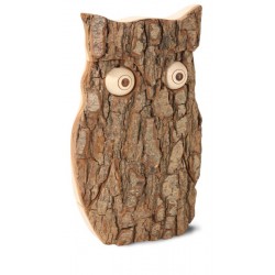 Wooden Owl with Bark