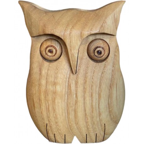 Little Owl in Apple wood