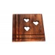 Salvamanteles de madera con corazones 18 x 18 cm