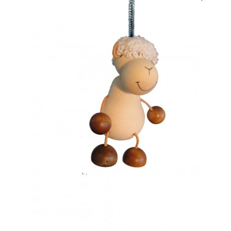Pecorella di legno con molla