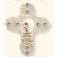 Kreuz Holz Engel und Gebet mit Swarovski